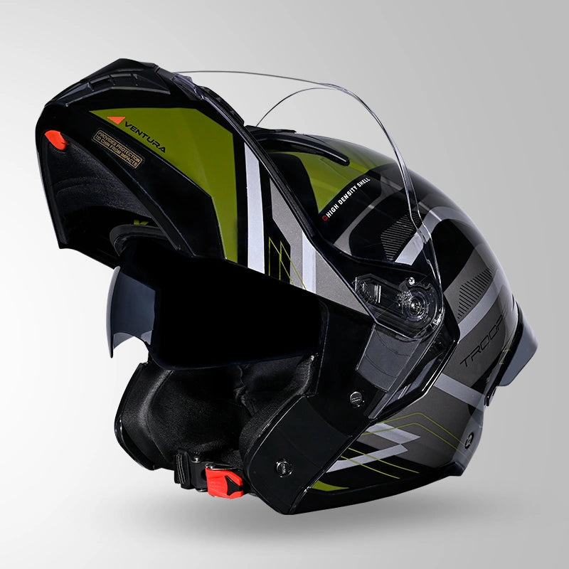 STUDDS Trooper D3 Ventura Decor Flip-Up Full Face Helmet | ISI & DOT Certified Modular Helmet