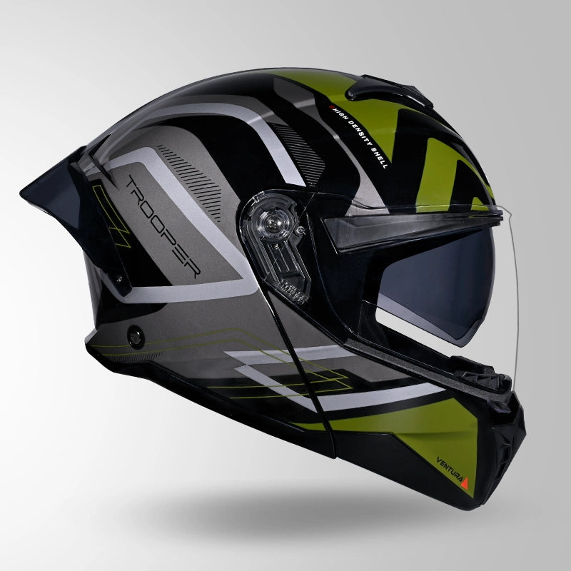 STUDDS Trooper D3 Ventura Decor Flip-Up Full Face Helmet | ISI & DOT Certified Modular Helmet