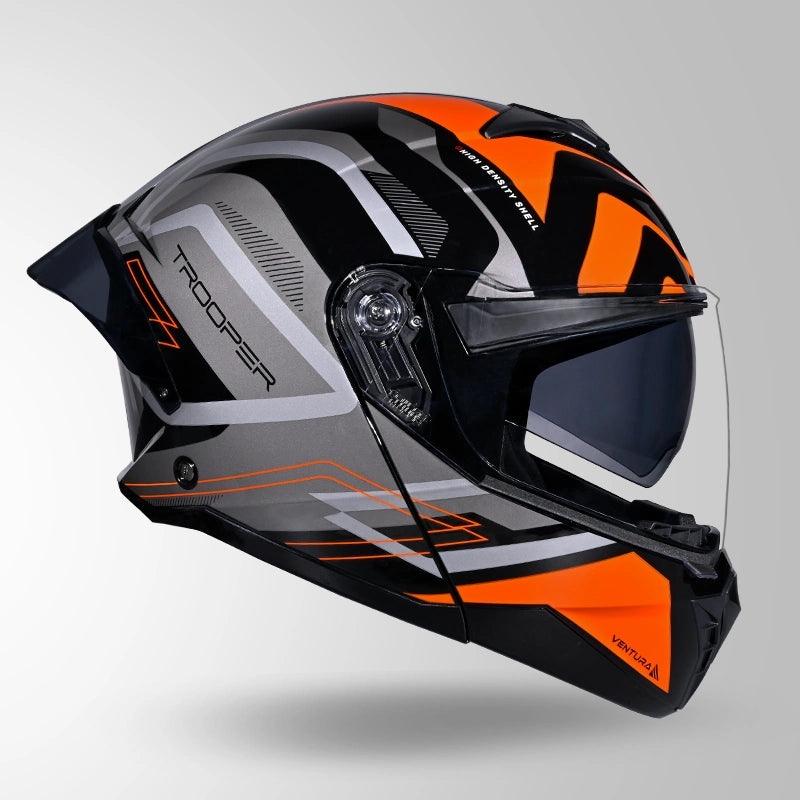 STUDDS Trooper D3 Ventura Decor Flip-Up Full Face Helmet | ISI & DOT Certified Modular Helmet