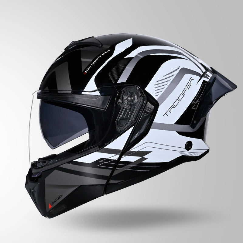 STUDDS Trooper D3 Ventura Decor Flip-Up Full Face Helmet | ISI & DOT Certified Modular Helmet