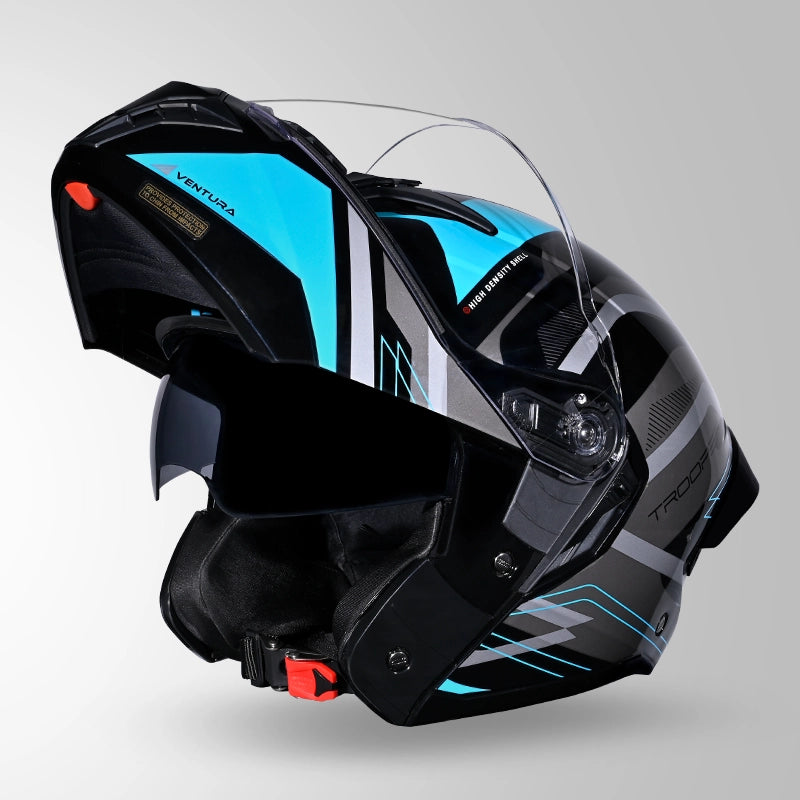 STUDDS Trooper D3 Ventura Decor Flip-Up Full Face Helmet | ISI & DOT Certified Modular Helmet