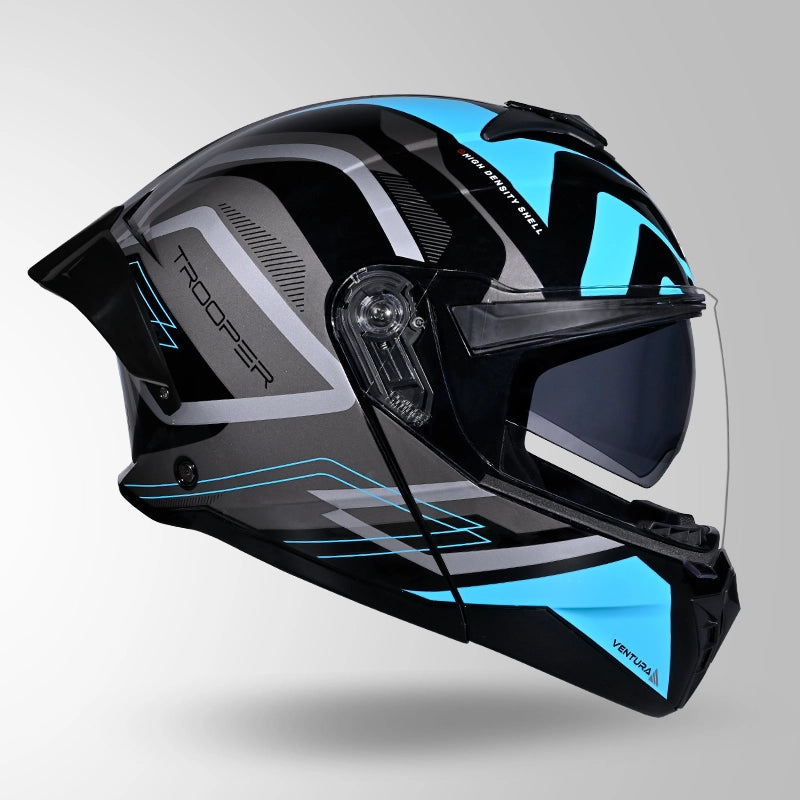 STUDDS Trooper D3 Ventura Decor Flip-Up Full Face Helmet | ISI & DOT Certified Modular Helmet