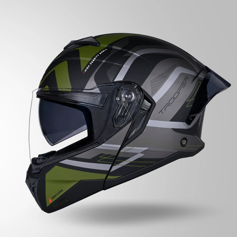 STUDDS Trooper D3 Ventura Decor Flip-Up Full Face Helmet | ISI & DOT Certified Modular Helmet