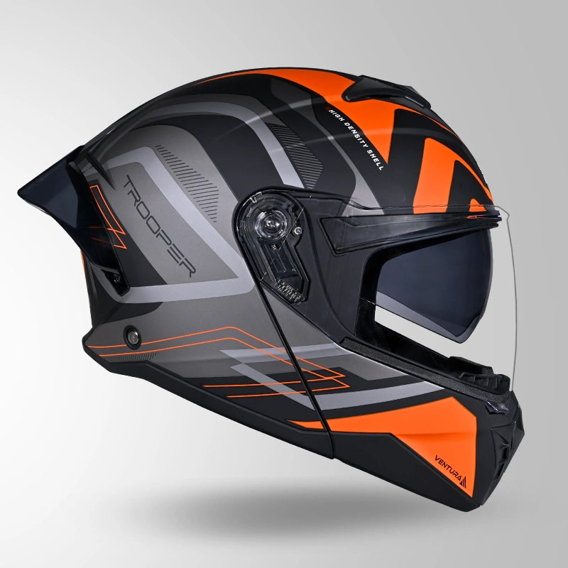STUDDS Trooper D3 Ventura Decor Flip-Up Full Face Helmet | ISI & DOT Certified Modular Helmet
