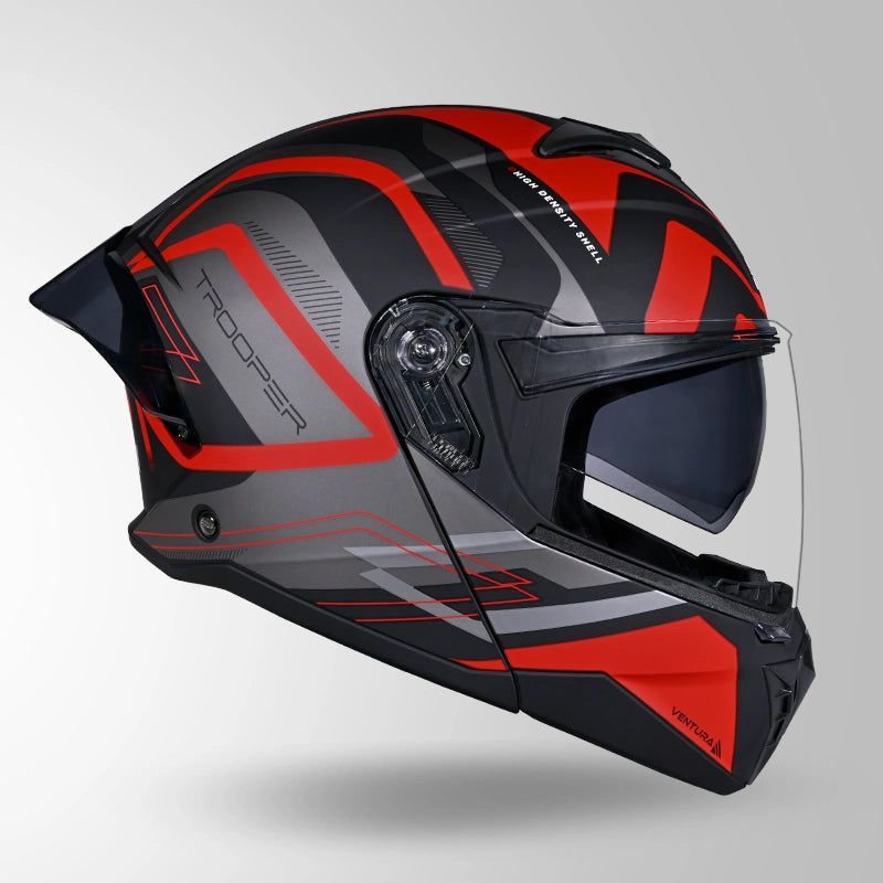 STUDDS Trooper D3 Ventura Decor Flip-Up Full Face Helmet | ISI & DOT Certified Modular Helmet