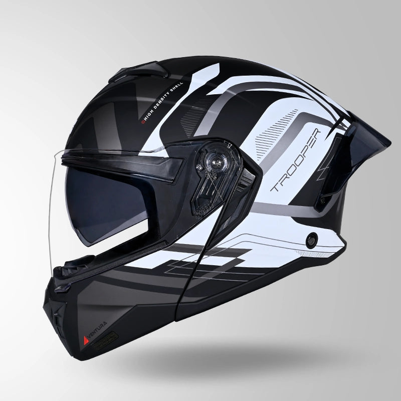 STUDDS Trooper D3 Ventura Decor Flip-Up Full Face Helmet | ISI & DOT Certified Modular Helmet