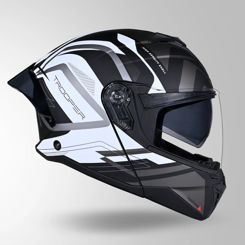 STUDDS Trooper D3 Ventura Decor Flip-Up Full Face Helmet | ISI & DOT Certified Modular Helmet
