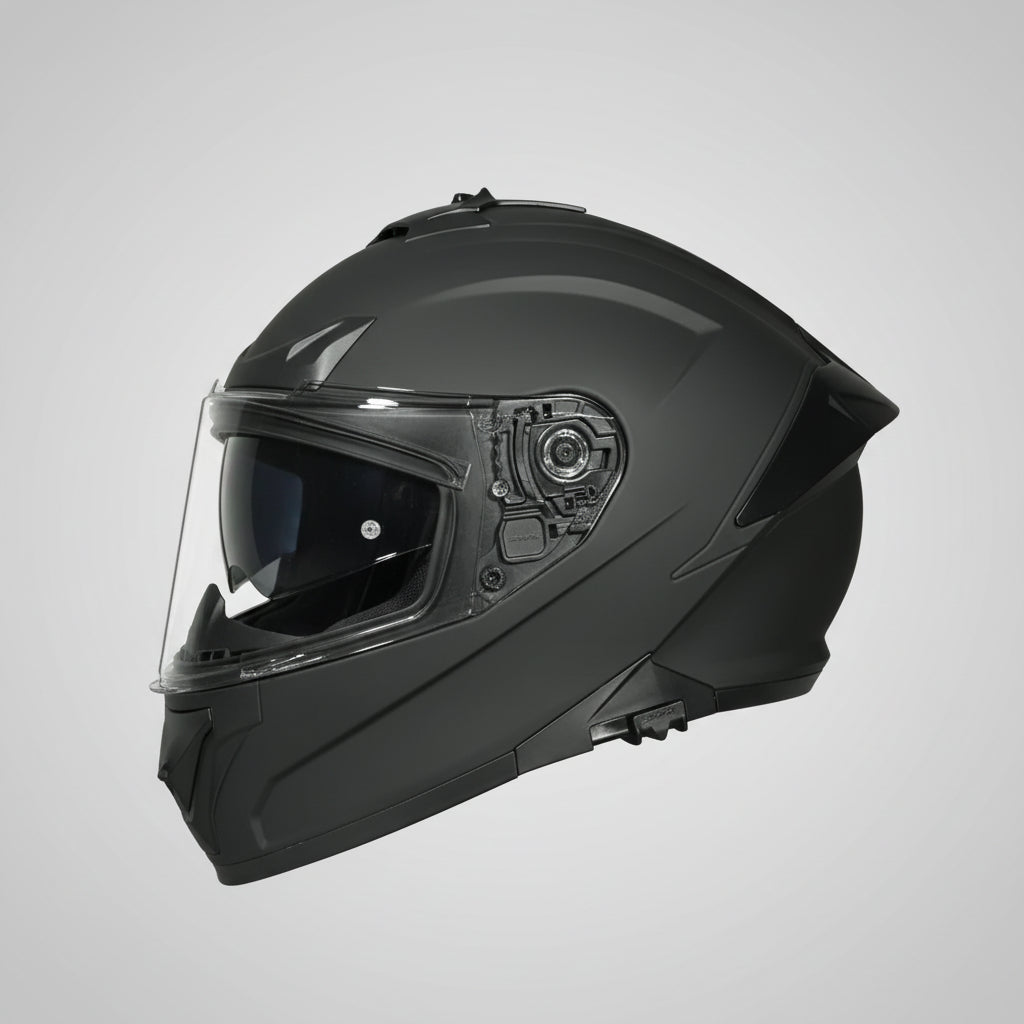 SMK Typhoon Solid Full Face Helmet – ECE 22.06, ISI & DOT Certified (MA200)