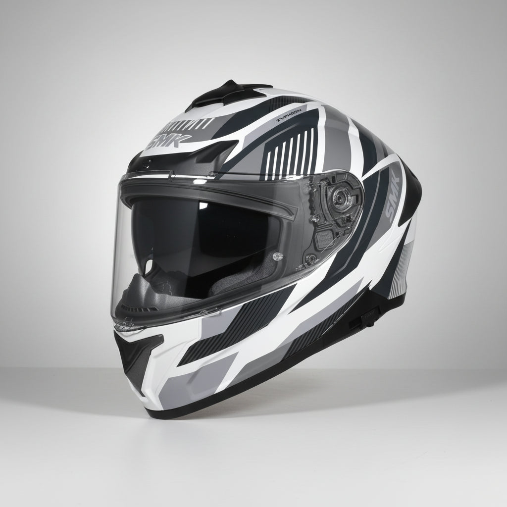 SMK Typhoon Sparko Full Face Helmet | ECE 22.06 Certified Sport Touring Helmet - GRPS (GL162)
