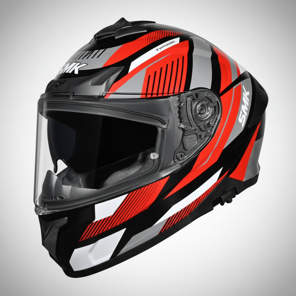 SMK Typhoon Sparko Full Face Helmet | ECE 22.06 Certified Sport Touring Helmet - GRPS (MA236)