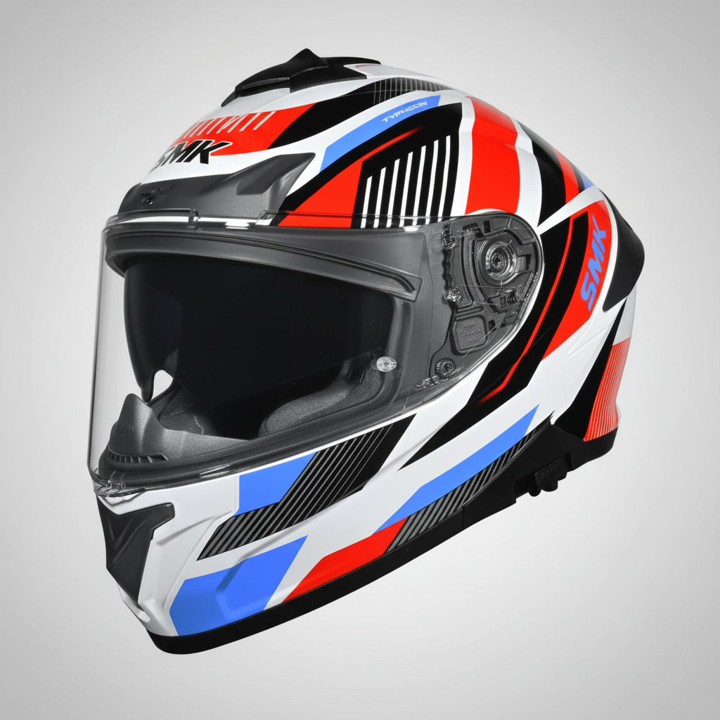 SMK Typhoon Sparko Full Face Helmet | ECE 22.06 Certified Sport Touring Helmet - Graphic (GL135)