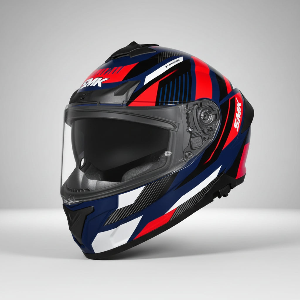 SMK Typhoon Sparko Full Face Helmet | ECE 22.06 Certified Sport Touring Helmet - Graphic (GL531)