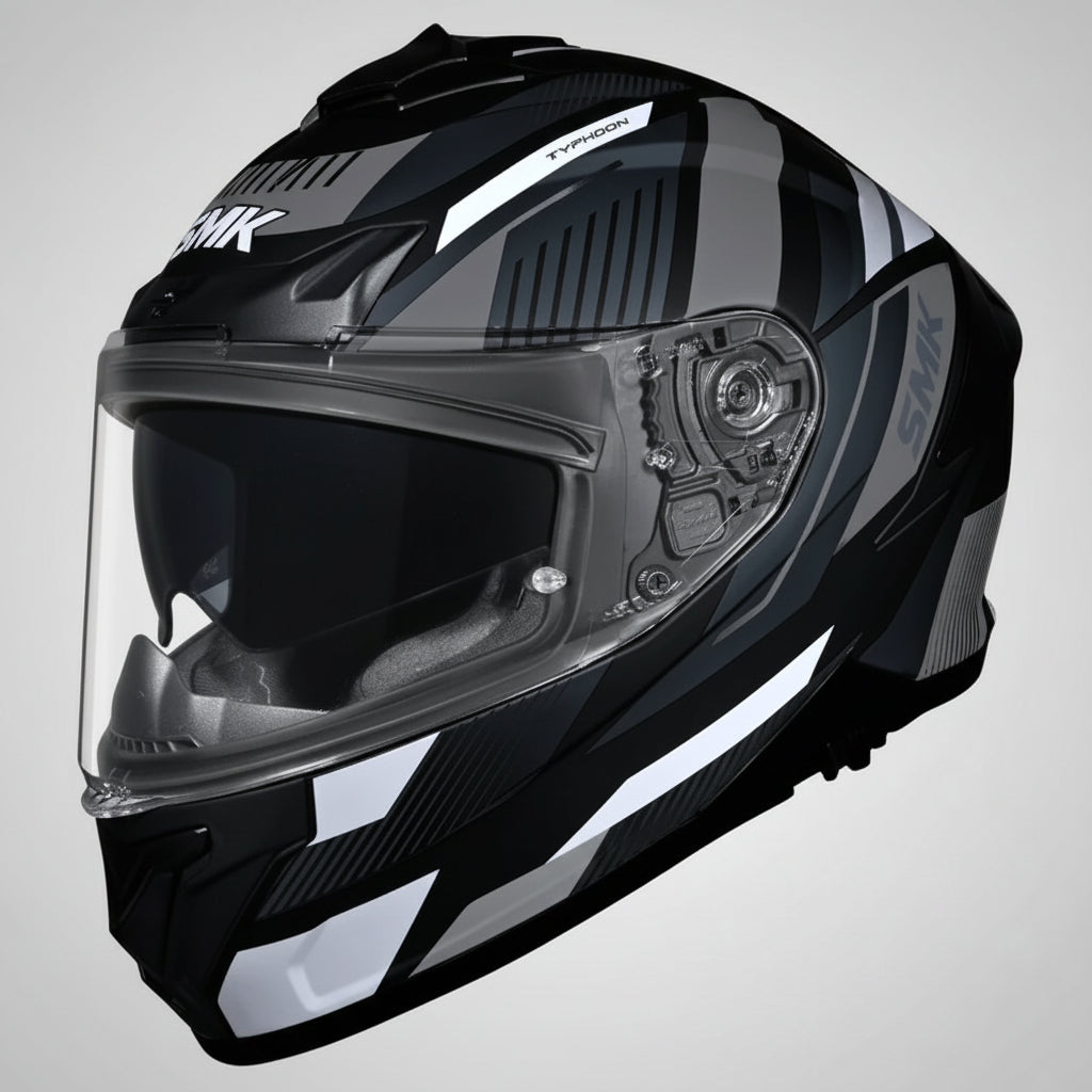 SMK Typhoon Sparko Full Face Helmet | ECE 22.06 Certified Sport Touring Helmet - GRPS (MA266)