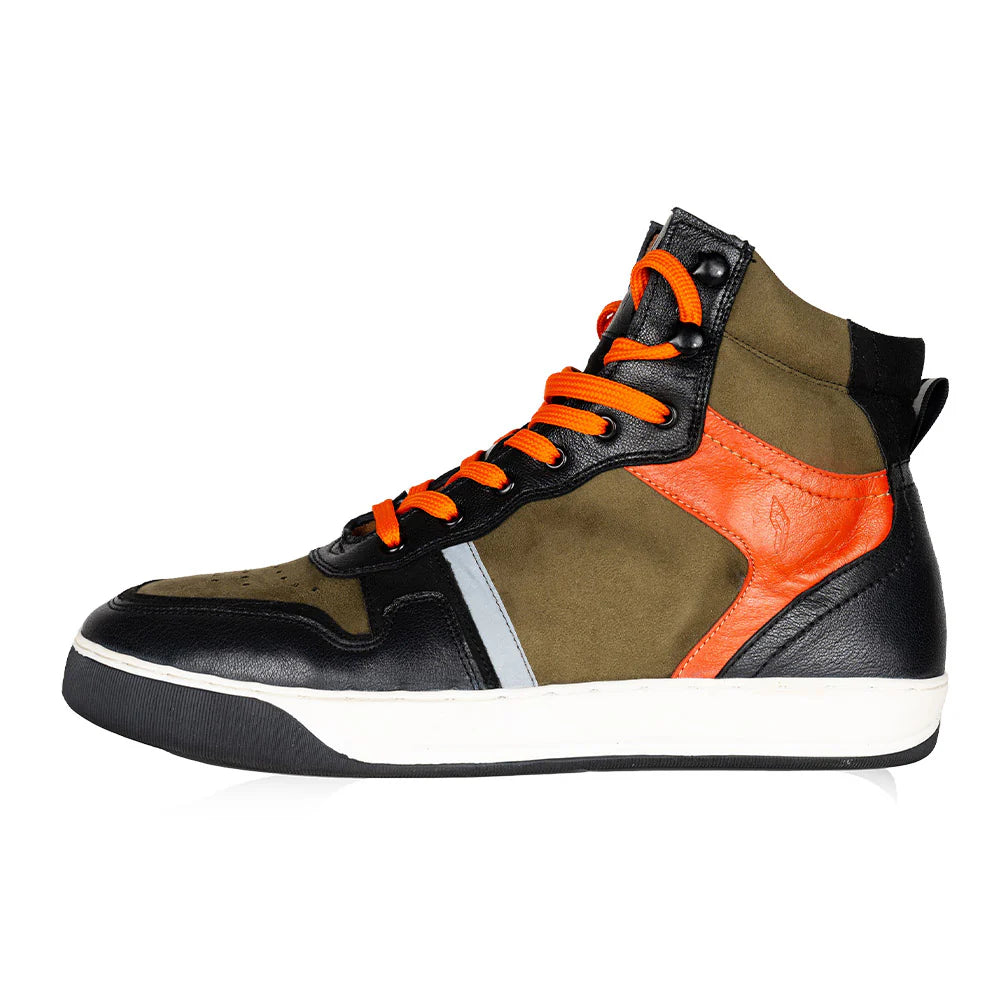 Amaroq Urbane Olive Orange Motorcycle Riding Boots | Reinforced Protection & All-Day Comfort