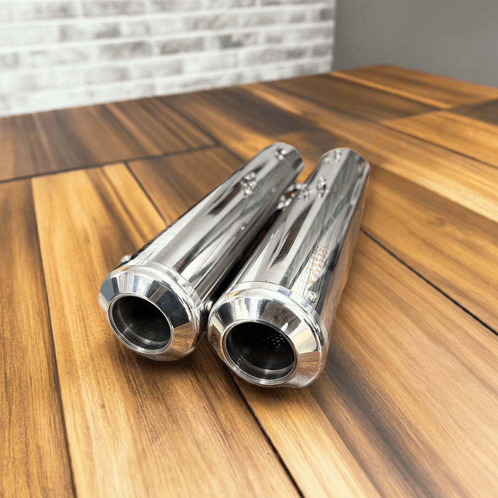 Barrel B-12 Bass Master Exhaust for Royal Enfield Super Meteor 650 & Classic 650 | SS304 Slip-On Performance Exhaust