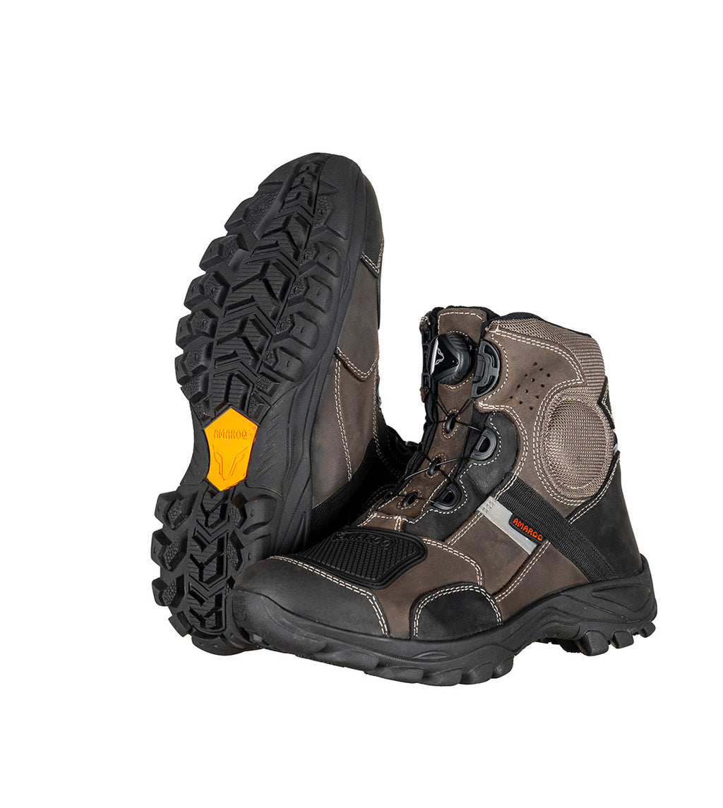 Amaroq Savage Motorcycle Boots | Touring, Adventure & Daily Riding Footwear | Quick Lacing Mechanism | Leather Construction |TPU Heel & Toe Protection | Ankle Protectors with Anti-Slip Sole | Breathable Lining