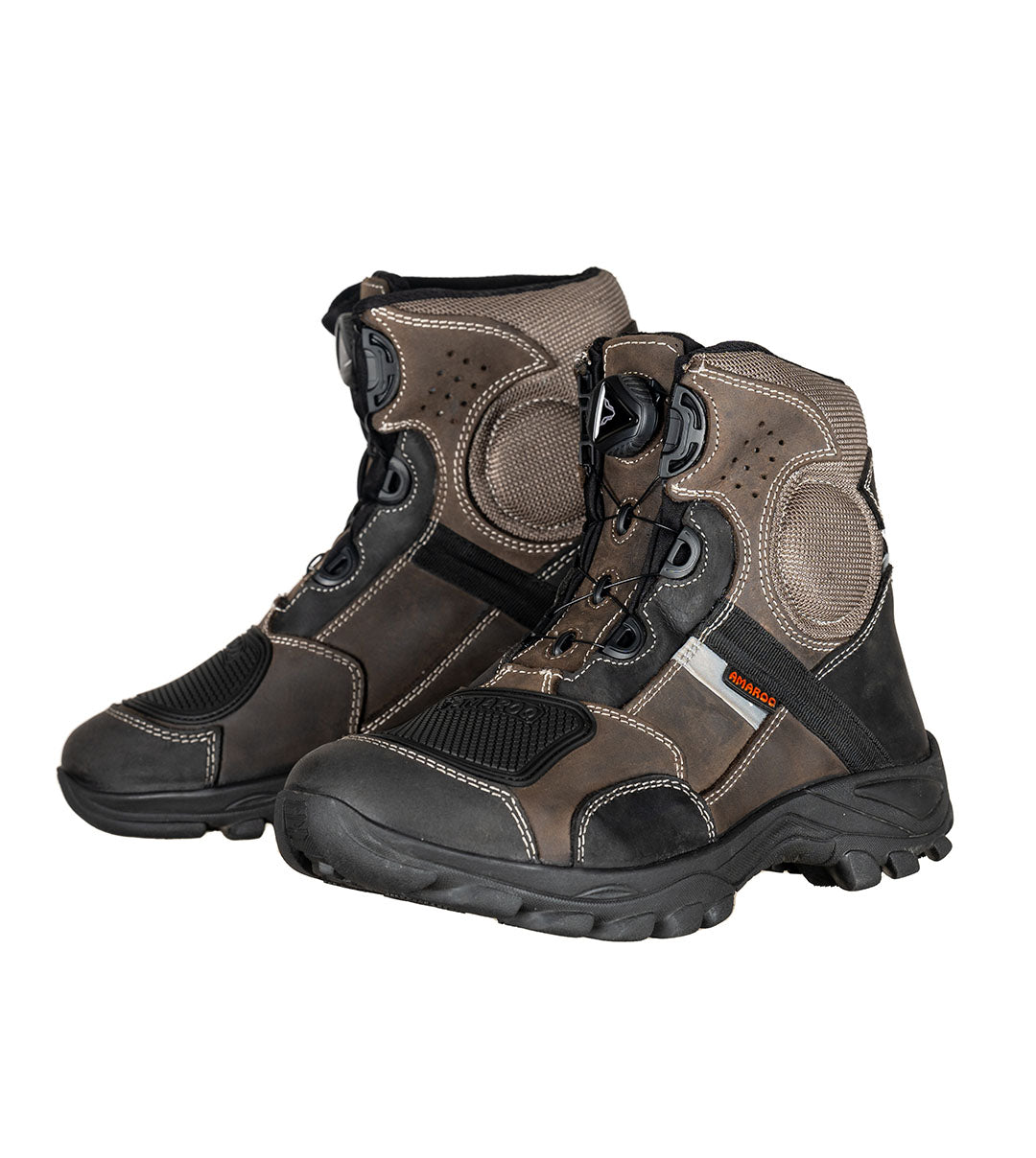 Amaroq Savage Motorcycle Boots | Touring, Adventure & Daily Riding Footwear | Quick Lacing Mechanism | Leather Construction |TPU Heel & Toe Protection | Ankle Protectors with Anti-Slip Sole | Breathable Lining