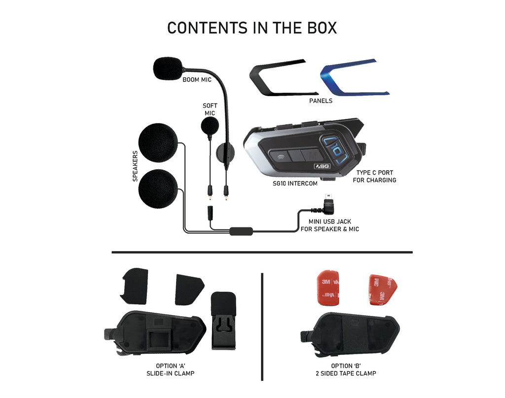 ASG SG10 BLUETOOTH MESH INTERCOM - TTT Moto