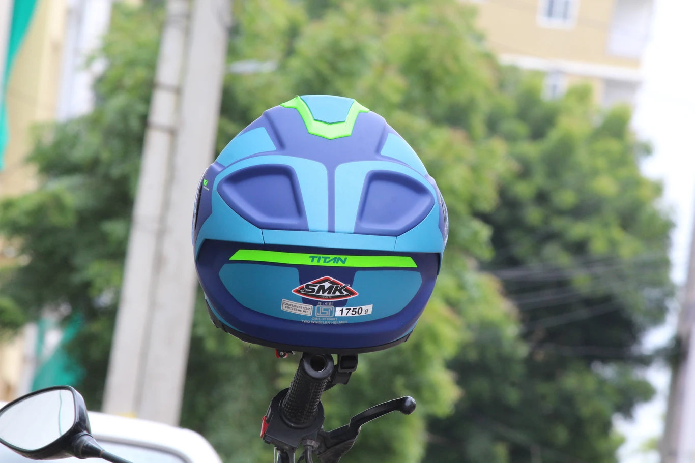 SMK Titan Arok Full Face Helmet | ECE 22.06, DOT & ISI Certified GRPS (MA558)