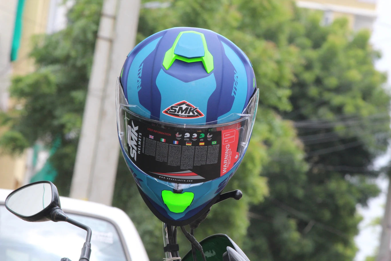 SMK Titan Arok Full Face Helmet | ECE 22.06, DOT & ISI Certified GRPS (MA558)